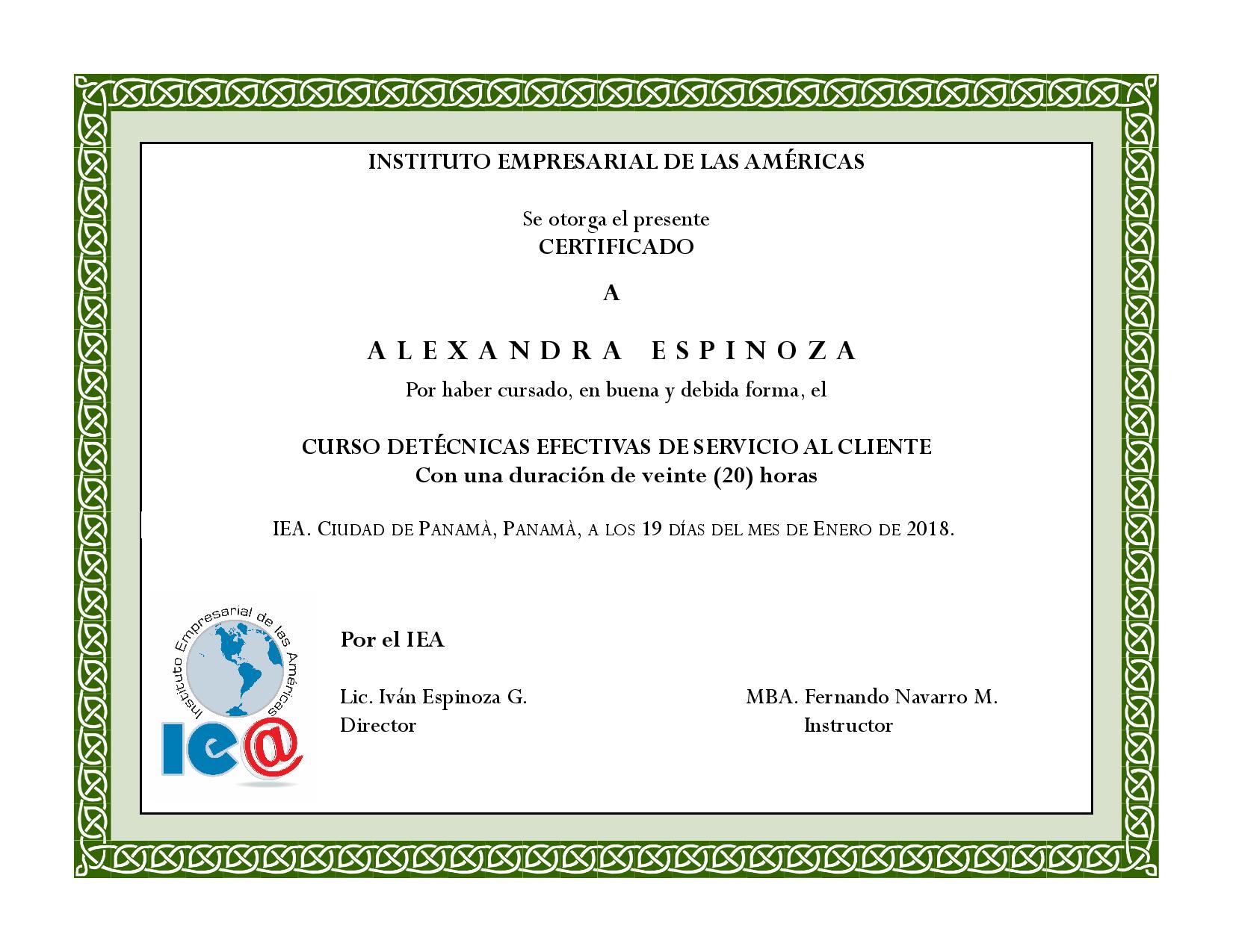 Ejemplos De Un Diploma Diplomas - Fundación Instituto Empresarial de las Américas